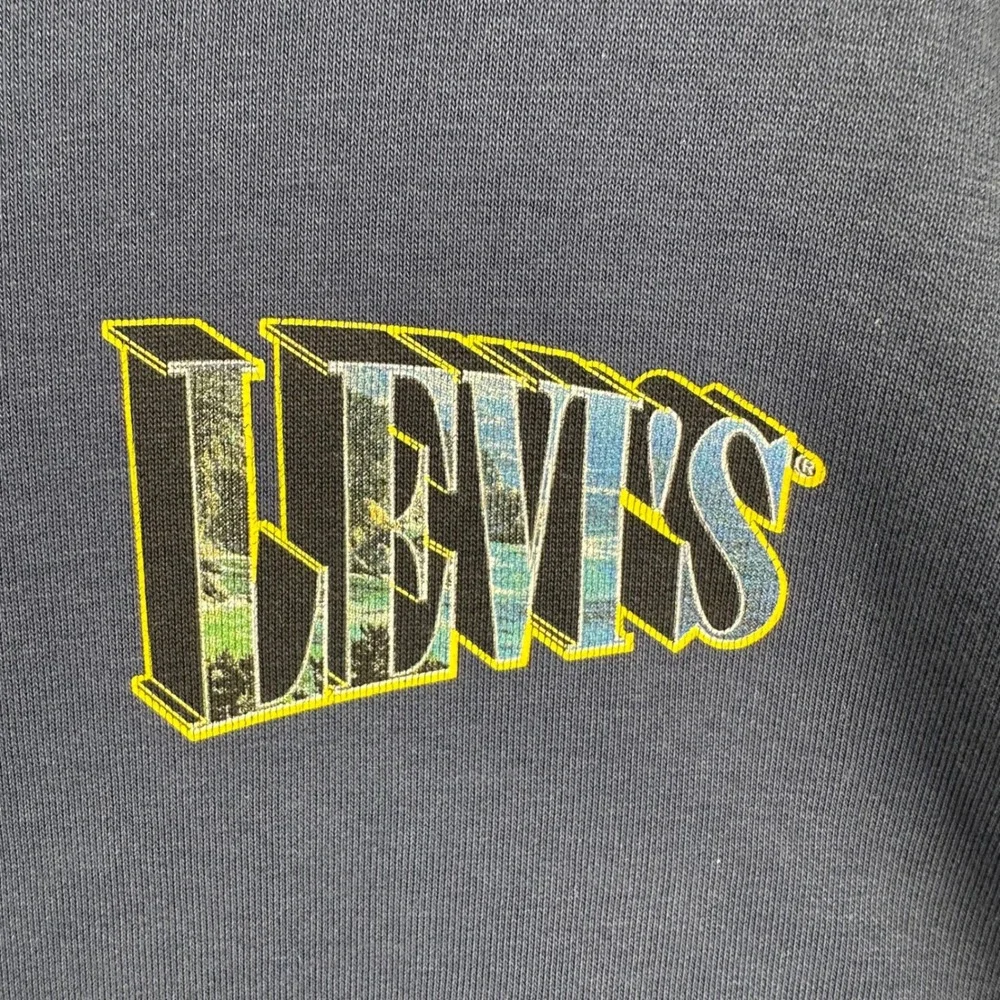 Levis Mens California Coast Graphic Hoodie Navy Blue Fleece Sweatshirt Size XL